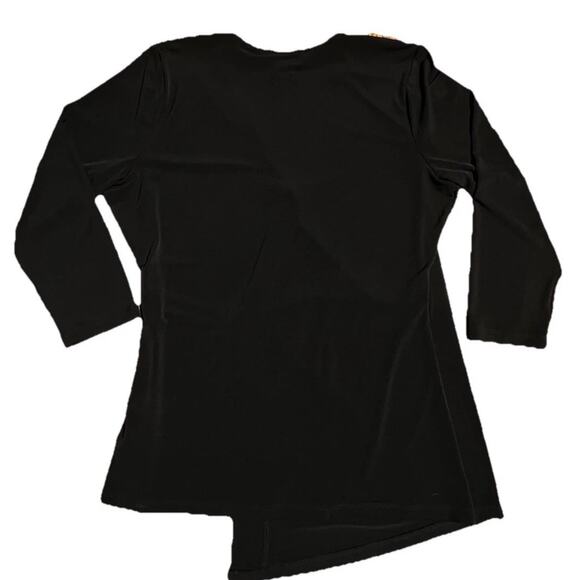 Womens Michael Kors Black V-neck Long Sleeve Top Size Medium - Picture 2 of 3